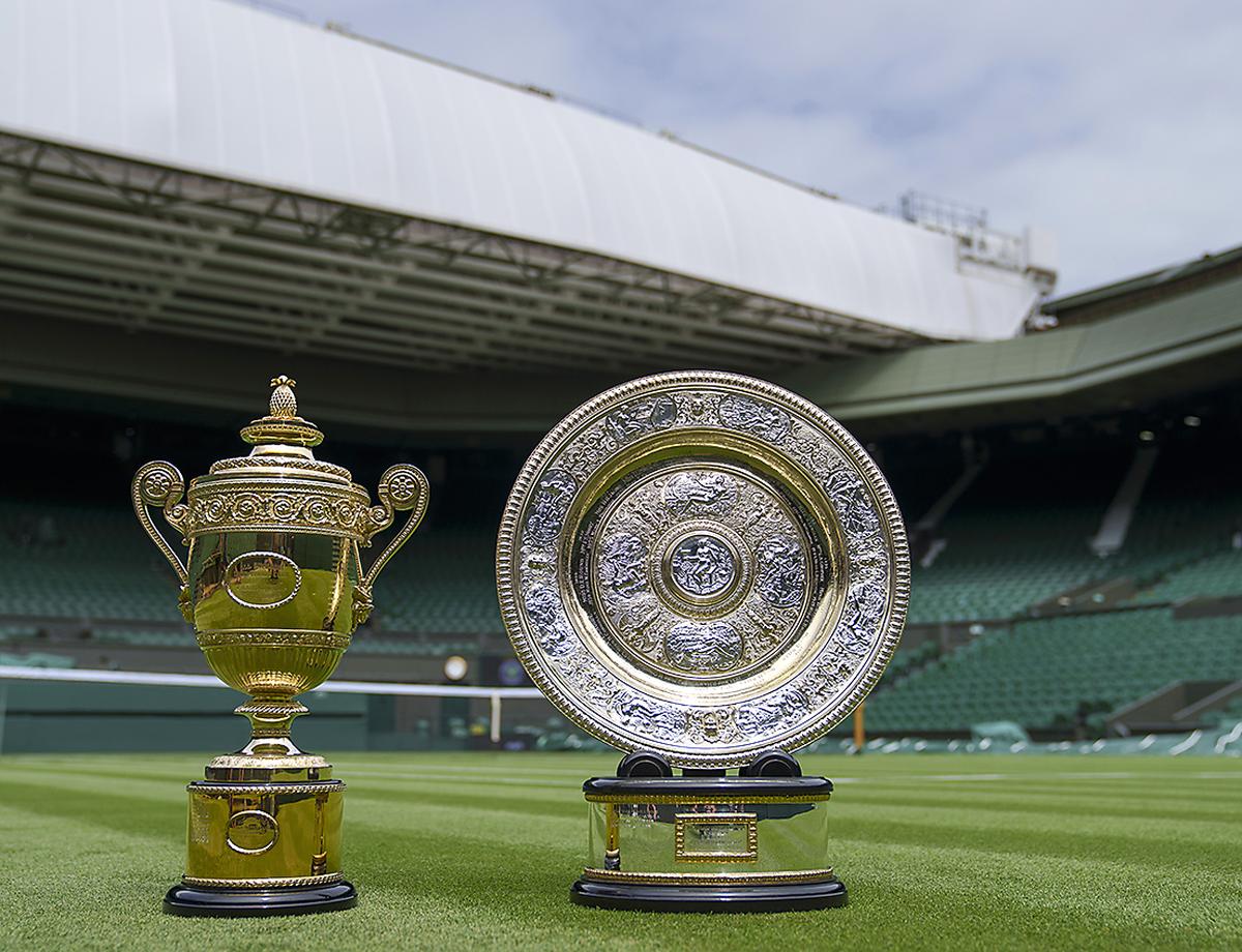 FILE PHOTO (From left to right): The Gentlemen’s Singles Trophy and the Ladies’ Singles Trophy (Venus Rosewater Dish).