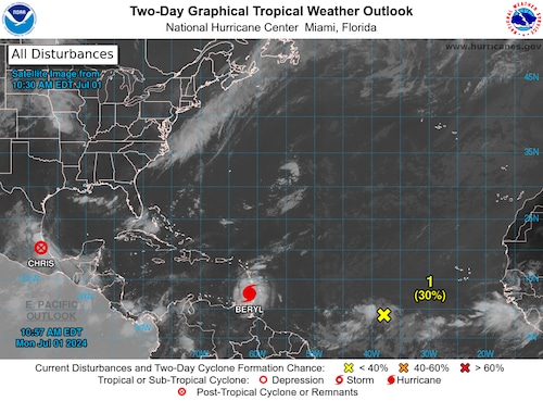 NHC Two-Day Tropical Weather Outlook