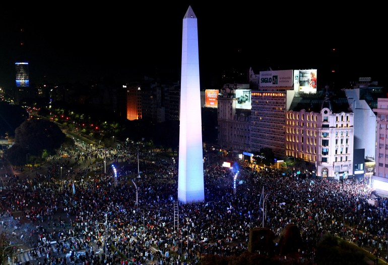 Fans celebrate in Buenos Aires after Argentina win Copa America 