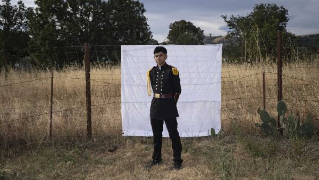 Kevin poses for a portrait at his birthday party in California on June 17, 2023. Kevin wore three changes of outfits during his party, all purchased as costumes on Amazon.