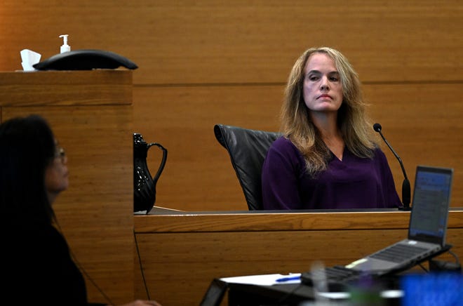 Licensed clinical social worker Dr. Barbara Russell testifies on the second day of Ashley Benefield’s trial for the second-degree murder of her husband, Doug Benefield, in 2020 at the Manatee County Judicial Center, July 24, 2024.