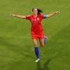 Alex Morgan celebrates during the 2019 FIFA Women's World Cup semifinal.