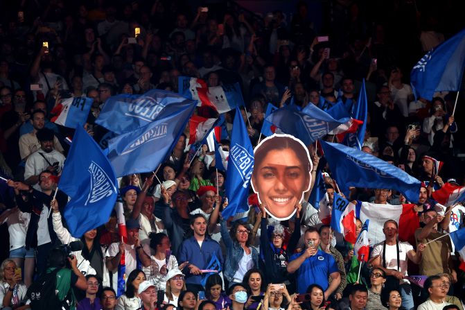 French fans show their support during a judo event on July 27.