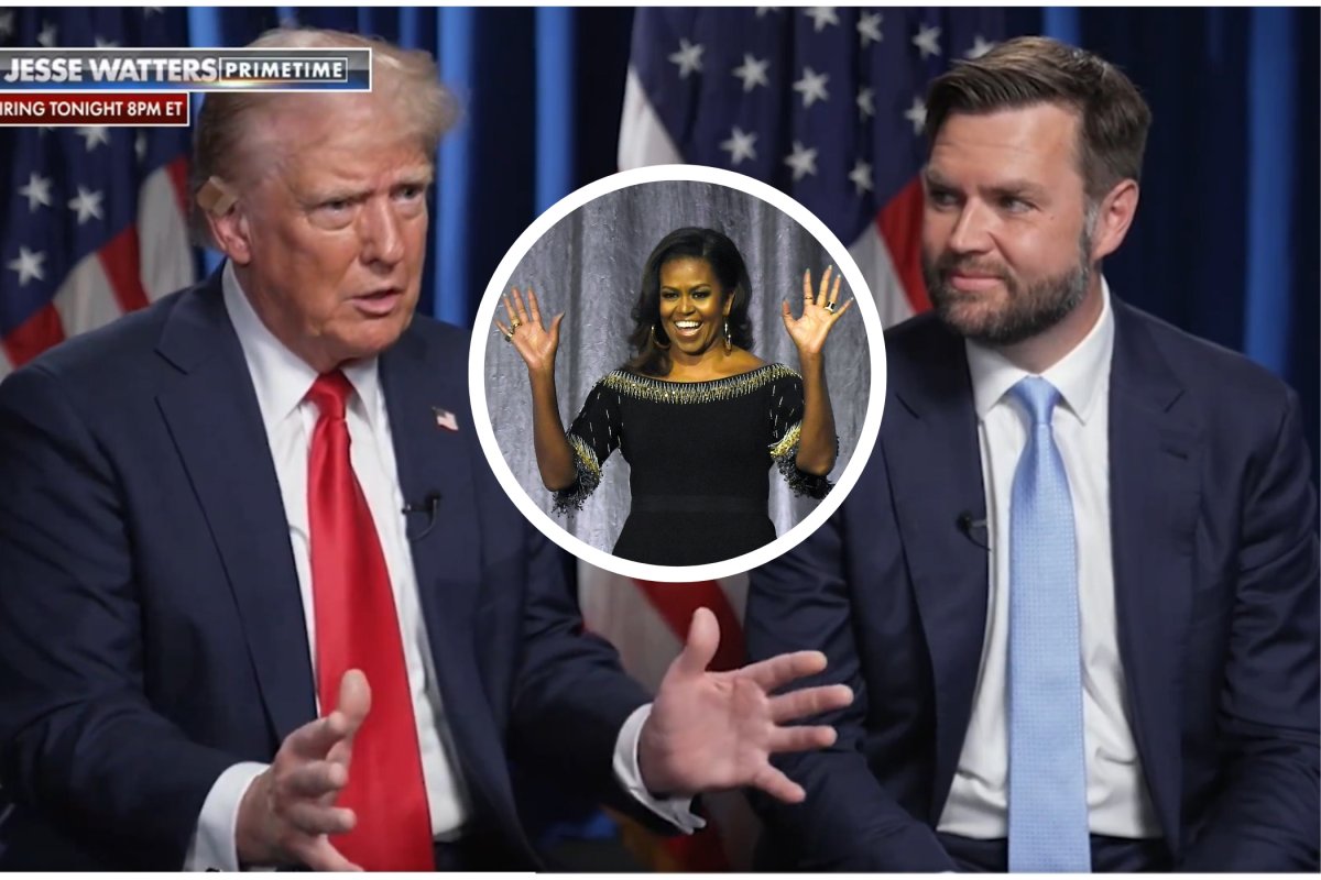 Donald Trump, JD Vance with Michelle Obama