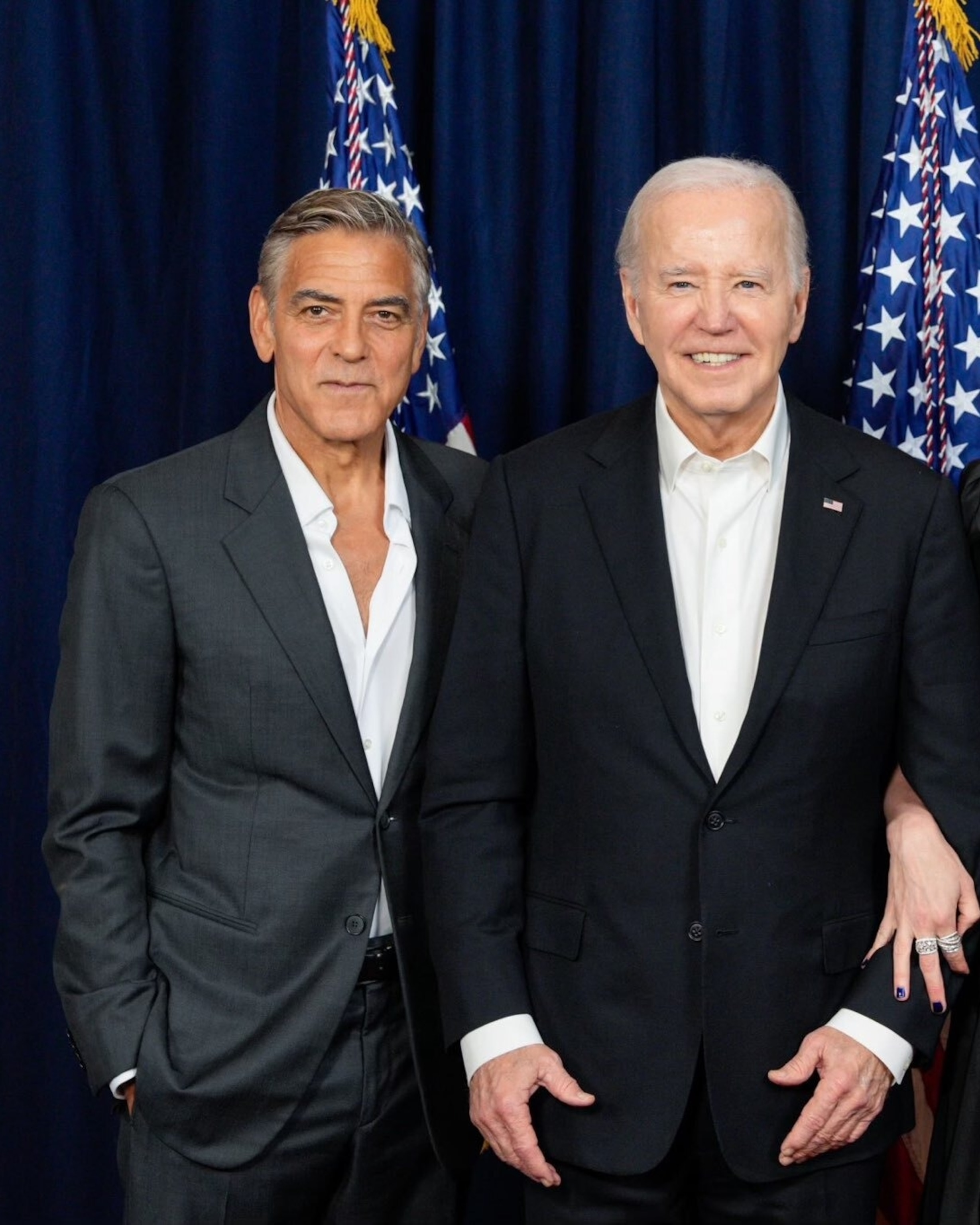 PHOTO: George Clooney and President Joe Biden  seen here on June 16, 2024.