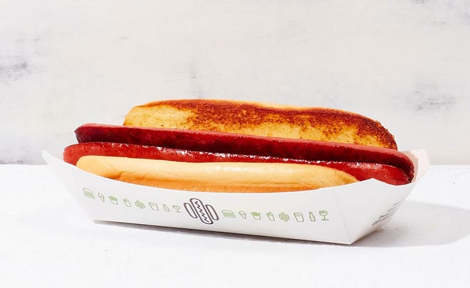 The hot dogs at Shake Shack in The Gardens Mall are split and griddled crisp on the flat top. They are also free with any purchase on Wednesday, July 17 for National Hot Dog Day.