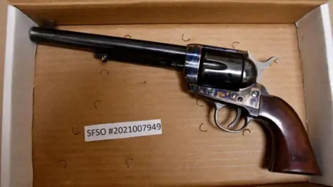 Reuters An undated photo showing the reproduction 1873 long Colt .45 revolver actor Alec Baldwin was using when cinematographer Halyna Hutchins was fatally shot