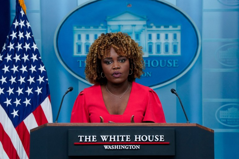 US White House Press Secretary Karine Jean-Pierre