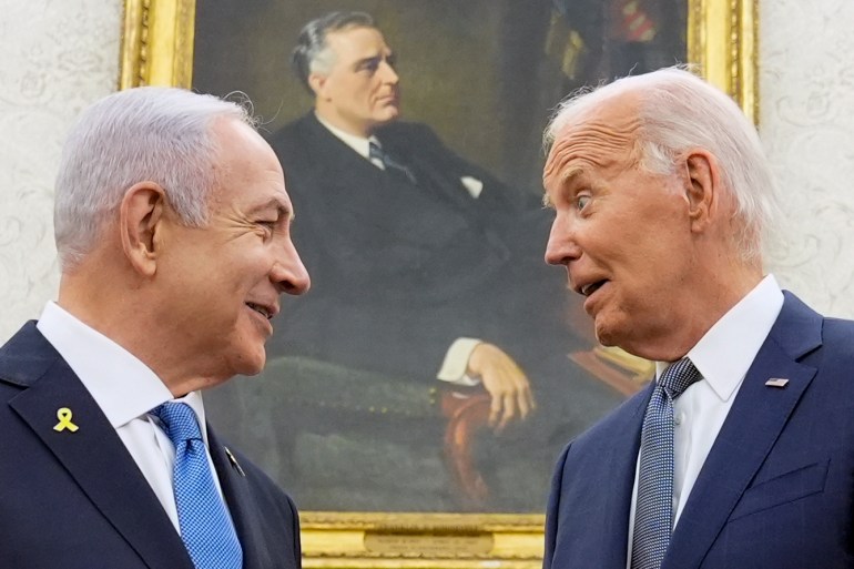 President Joe Biden meets with Israeli Prime Minister Benjamin Netanyahu in the Oval Office