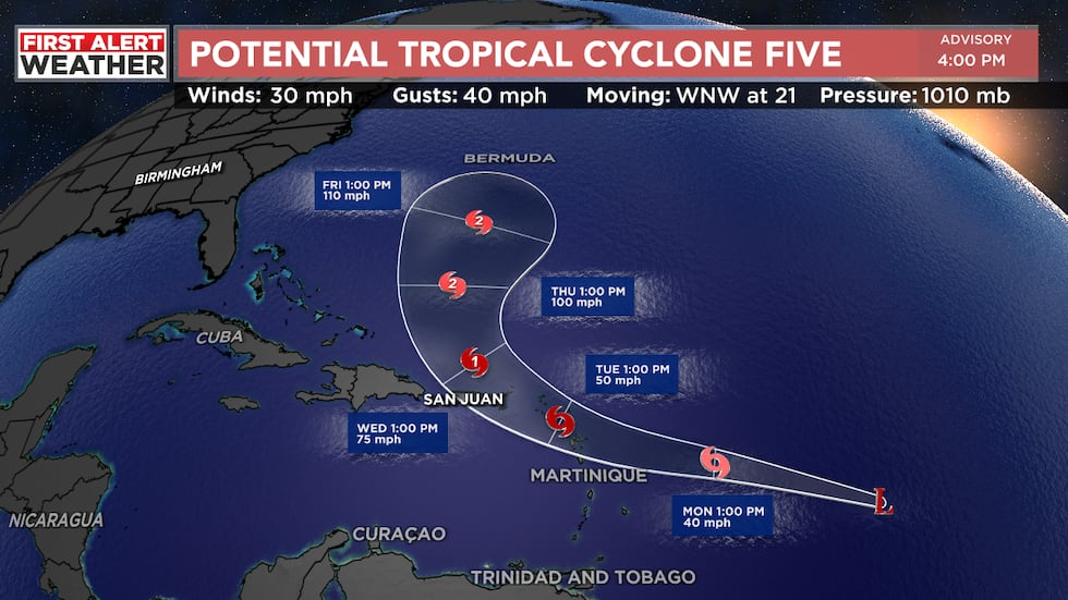 Potential Tropical Cyclone Five