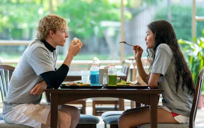 Mike Faist stars as Art and Zendaya as Tashi in "The Challengers."