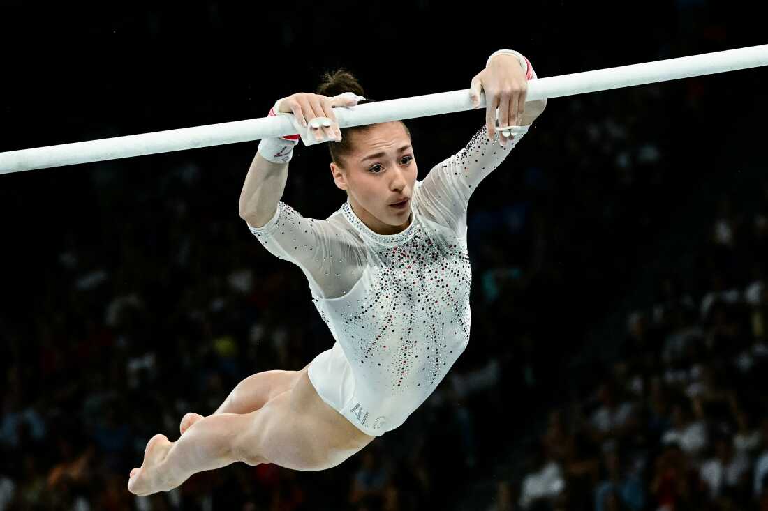 Algeria's Kaylia Nemour won gold in the women's gymnastics uneven bars final Sunday at the Paris Olympics. It was the first ever medal for an African country in gymnastics at an Olympics. China's Qiu Qiyuan took silver and USA's Suni Lee won bronze.