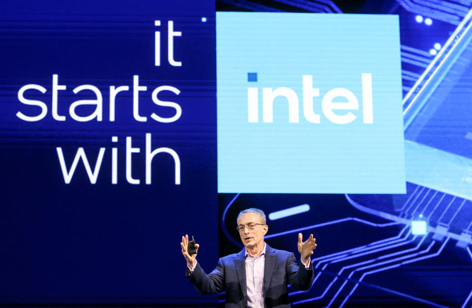 Intel CEO Pat Gelsinger delivers a speech at Taipei Nangang Exhibition Center during Computex 2024, in Taipei on June 4, 2024. (Photo by I-Hwa CHENG / AFP) (Photo by I-HWA CHENG/AFP via Getty Images)