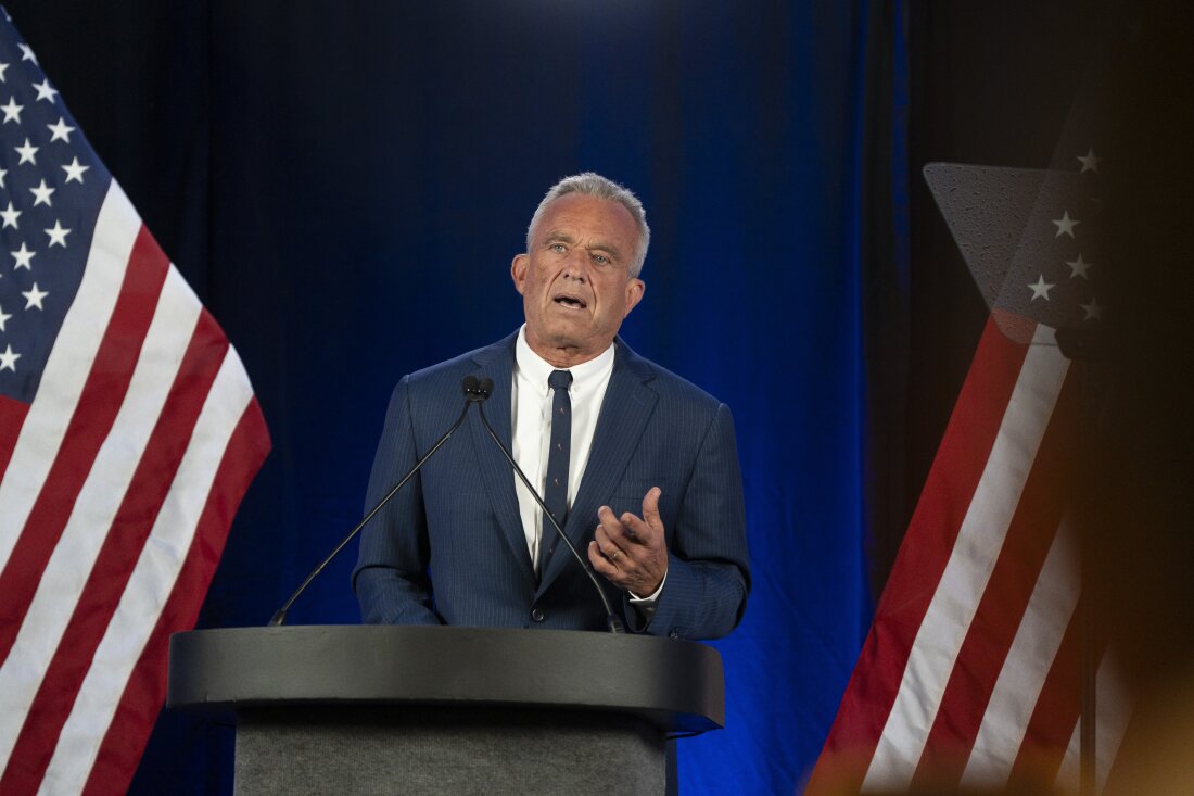 Robert F. Kennedy Jr. announces he's suspending his independent presidential campaign, during remarks in Phoenix Friday.