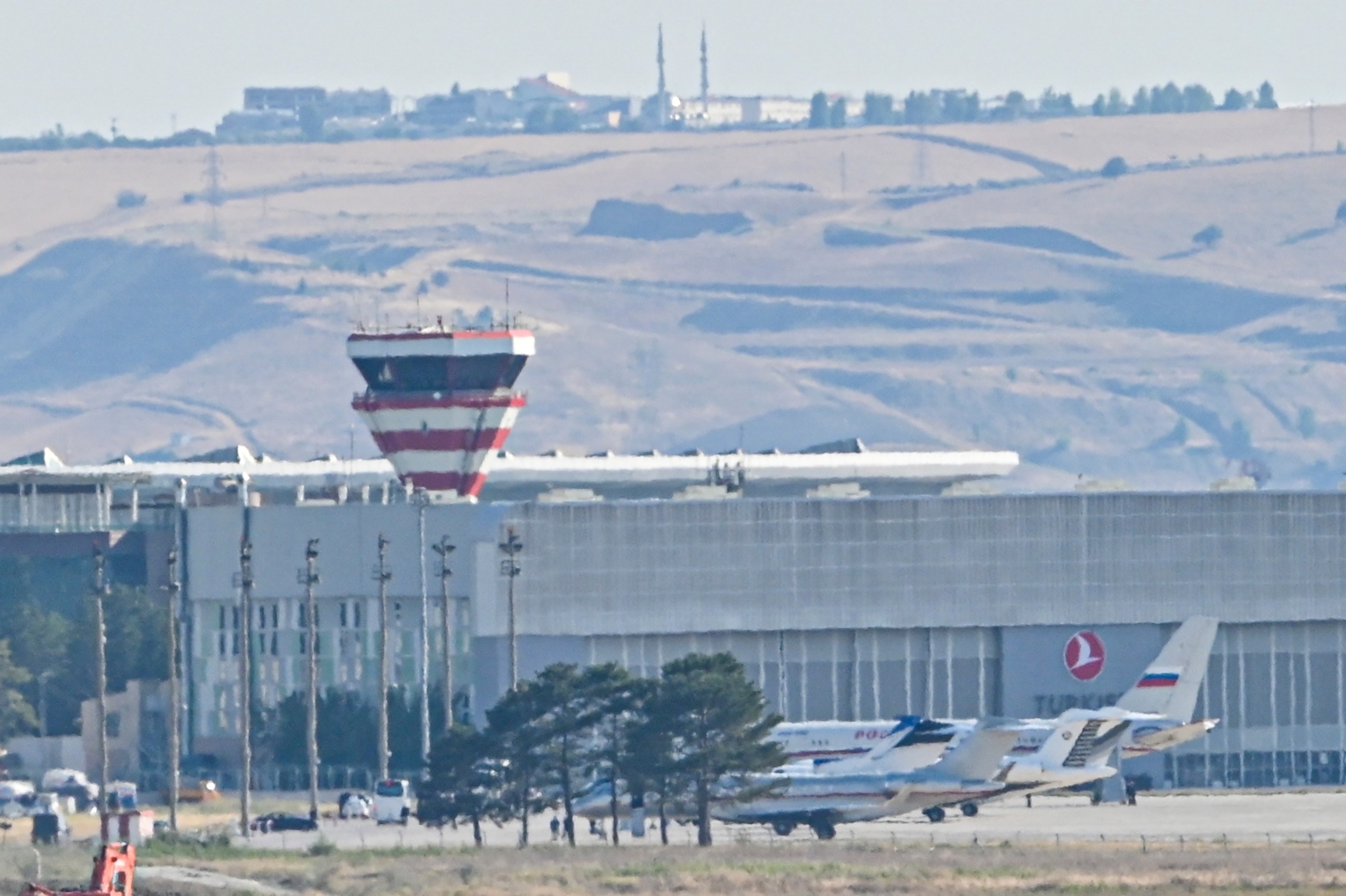 PHOTO: Planes believed to be carrying prisoners coming from Russia upon their arrival at the Ankara Airport, Turkey, Aug. 1, 2024.