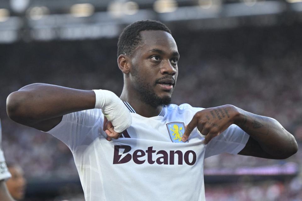 Jhon Duran scored a late goal for Aston Villa  against West Ham (AFP via Getty Images)