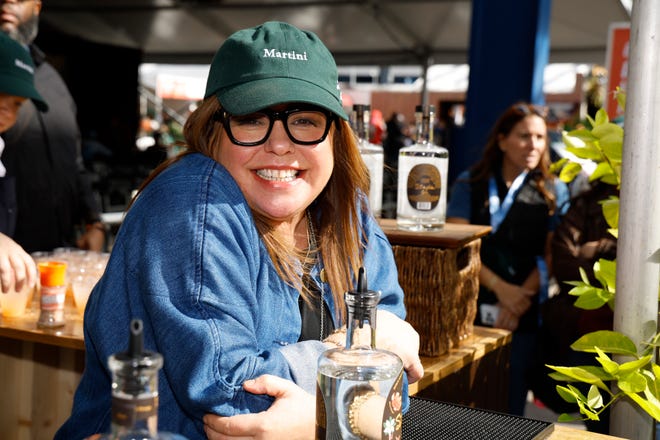 Rachael Ray visits Staple Gin booth during the Food Network New York City Wine & Food Festival on Oct. 15, 2023, in New York City.