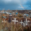 Sunrise view from the cemetery in Mountain Village, a community in Alaska’s Yukon-Kuskokwim Delta, the morning after Drake “Clayton” Wilde’s burial. Wilde was only 19 years old when he died by suicide, following a number of local teens who have taken their lives in recent years. 