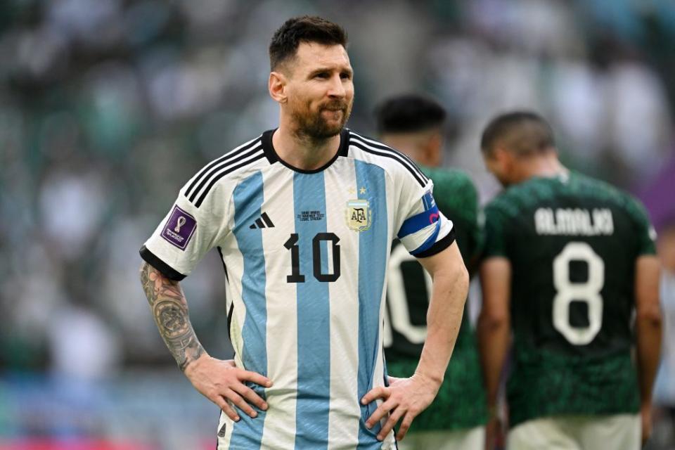 Lionel Messi’s Argentina lost their first game of the 2022 FIFA World Cup (Photo by Matthias Hangst/Getty Images)