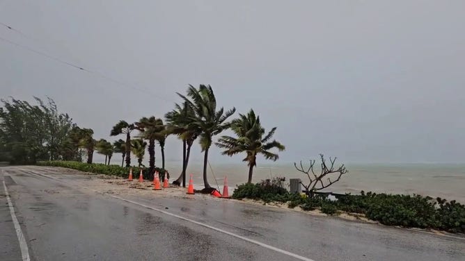 This image shows conditions as Tropical Storm Helene lashed Grand Cayman on Tuesday, Sept. 24, 2024.