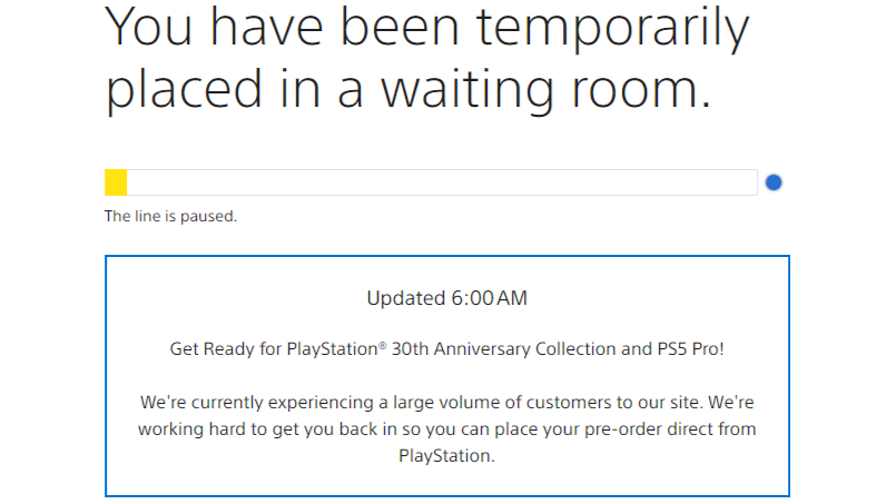 The PS5 Pro waiting room.