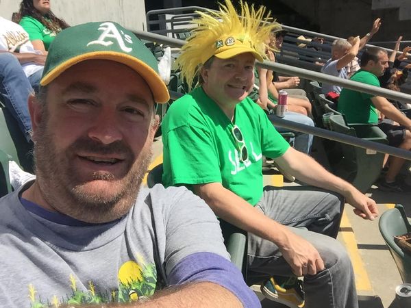 The author and longtime friend take in a game at the Coliseum around 2022. (Thomas Gase - Times-Herald)