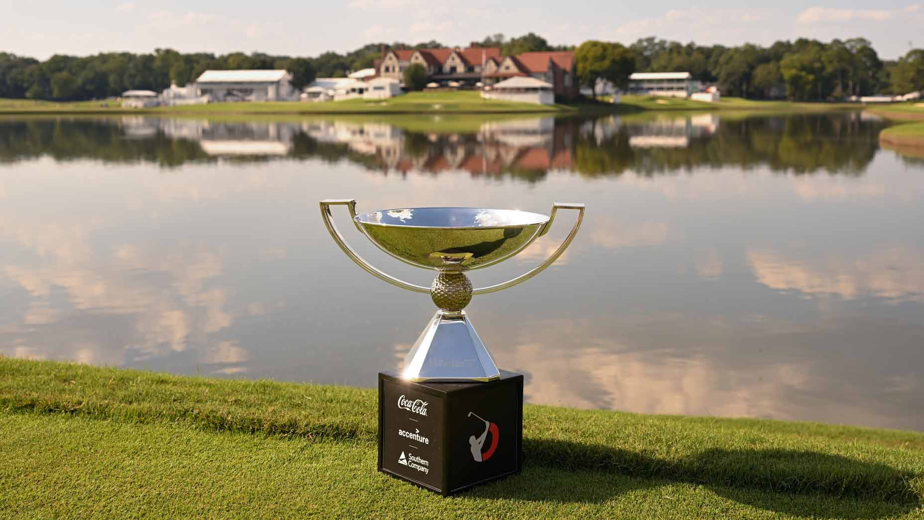 2024 FedEx Cup trophy pictured prior to the 2024 TOUR Championship at East Lake Golf Club.