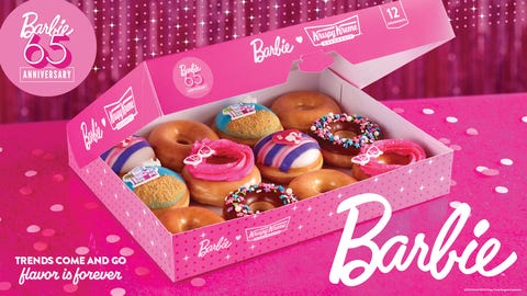 Krispy Kreme is offering a new donut menu inspired by the 65th anniversary of Barbie.