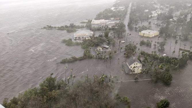 Fort Myers resident shows flooding after Hurricane Ian hits.