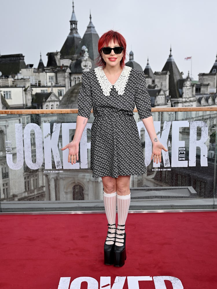 Lady Gaga attends the London photocall For "Joker: Folie à Deux" on September 26, 2024 in London, En...