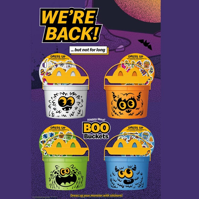 Boo Buckets are set to return to McDonald's on Oct. 15, 2024, according to the corporate website.