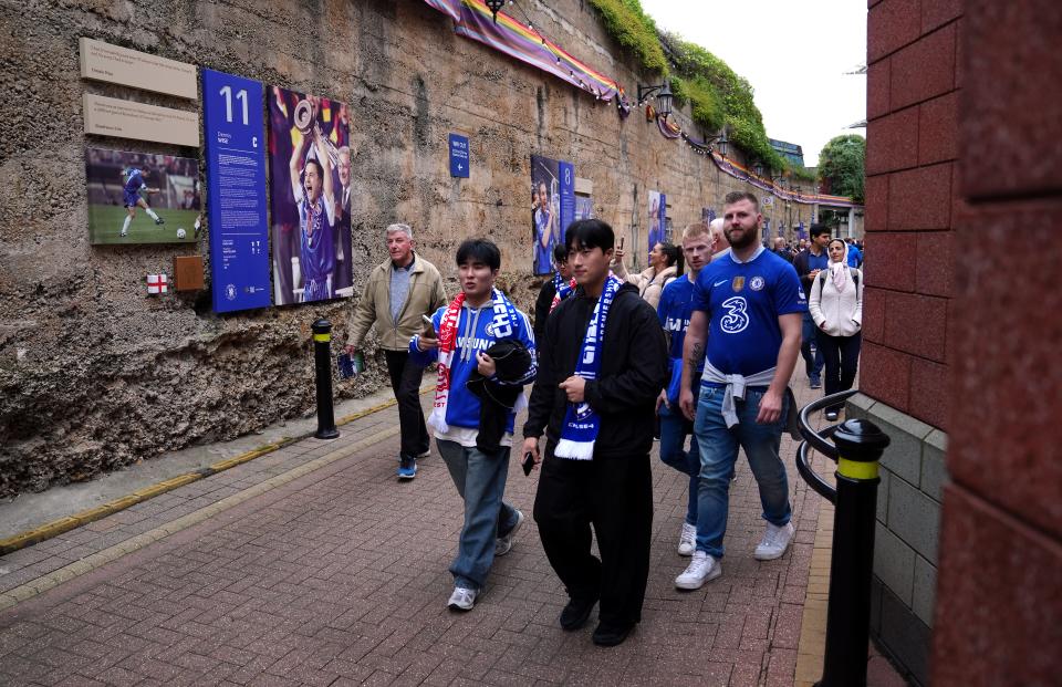 Chelsea fans ahead of the Premier League match (Bradley Collyer/PA Wire)