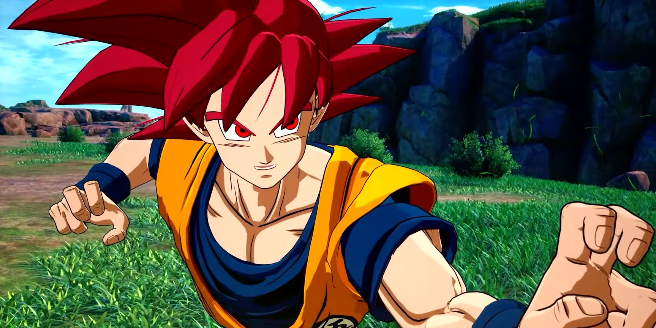 Super Saiyan God Goku in Dragon Ball: Sparking Zero.