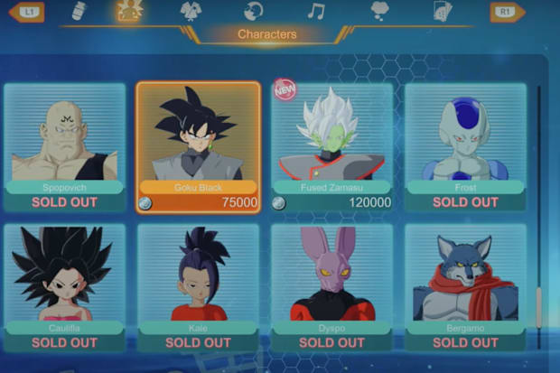 Dragon Ball Sparking zero goku black character shop