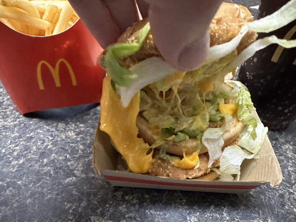 Toppings on McDonald's Chicken Big Mac