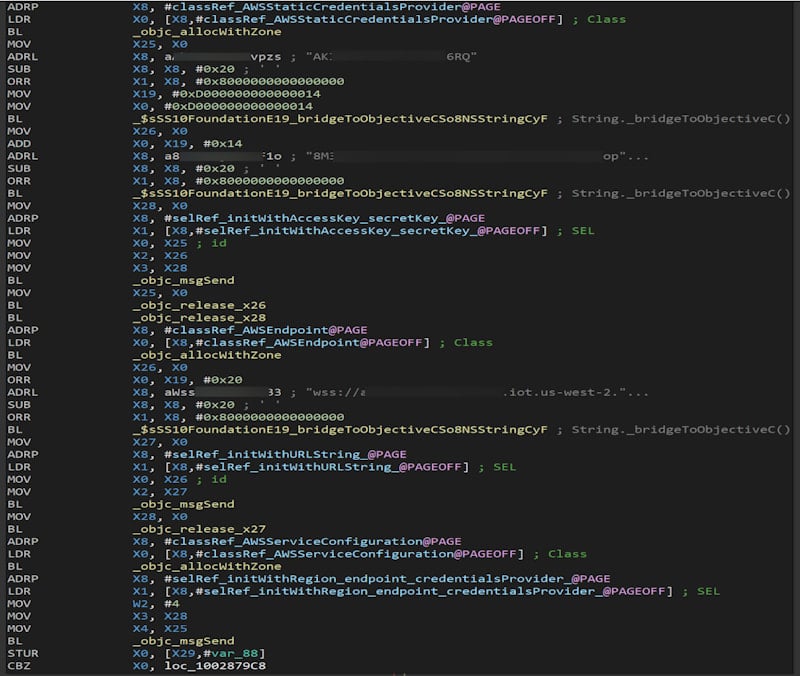 AWS credentials in Crumbl's codebase