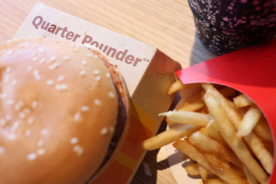 In this photo illustration, a McDonald's Quarter Pounder hamburger meal is seen at a McDonald's on Oct. 23 in the Flatbush neighborhood in the Brooklyn borough of New York City.