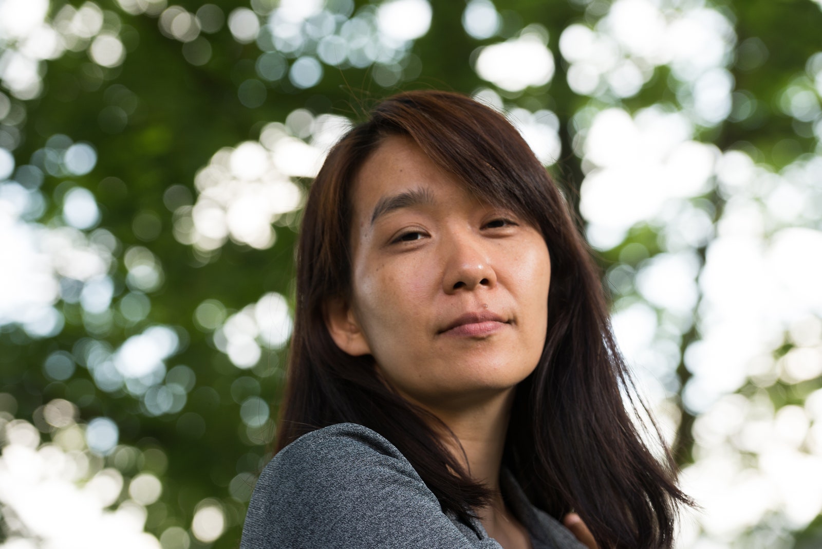 South Korean writer Han Kang attends a photocall at Edinburgh International Book Festival