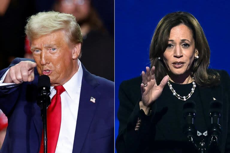  Esta combinación de imágenes muestra al expresidente de EEUU y candidato presidencial republicano Donald Trump y la vicepresidenta de EEUU y candidata presidencial demócrata Kamala Harris.