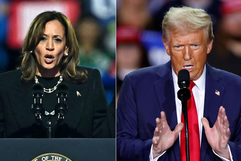 Trump y Harris, durante su último día de campaña