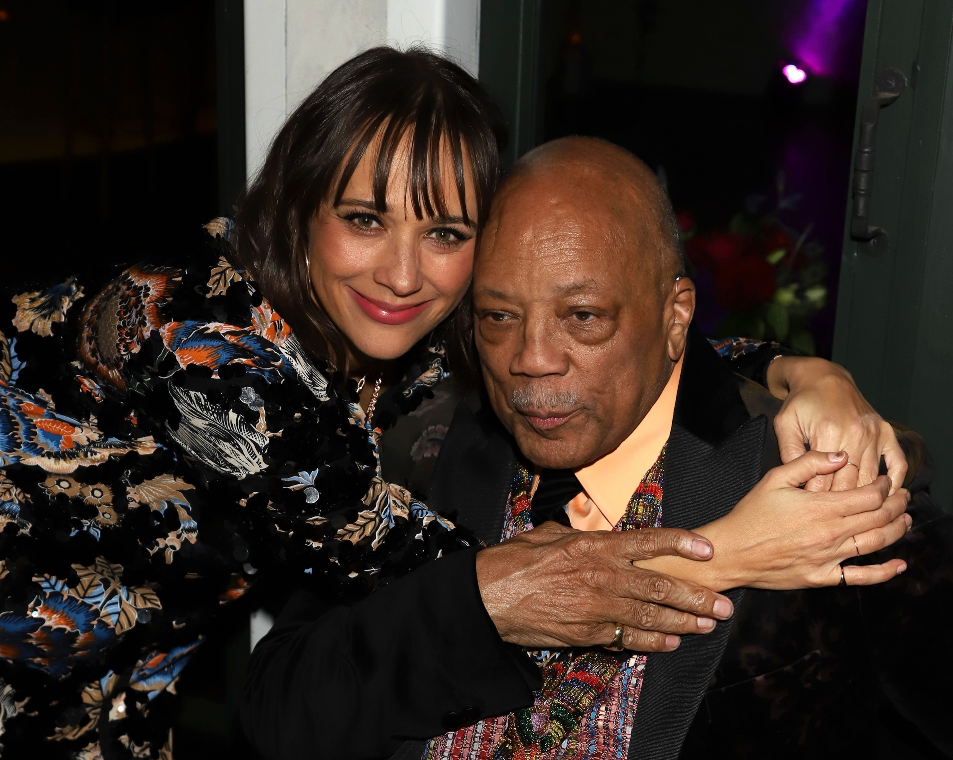 PHOTO: Rashida Jones and Quincy Jones attend Common's 5th Annual Toast to the Arts  at Ysabel on Feb. 22, 2019 in West Hollywood, Calif.